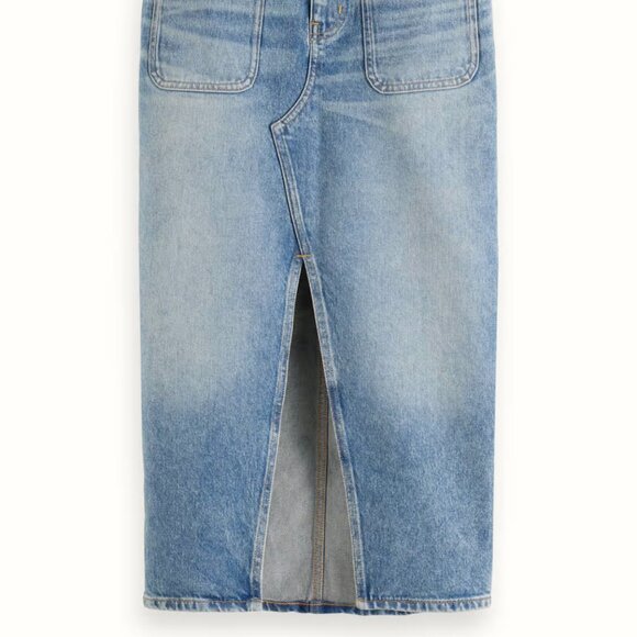 Scotch & Soda Patch Pocket Denim Midi Skirt (NWT) - Picture 3 of 6